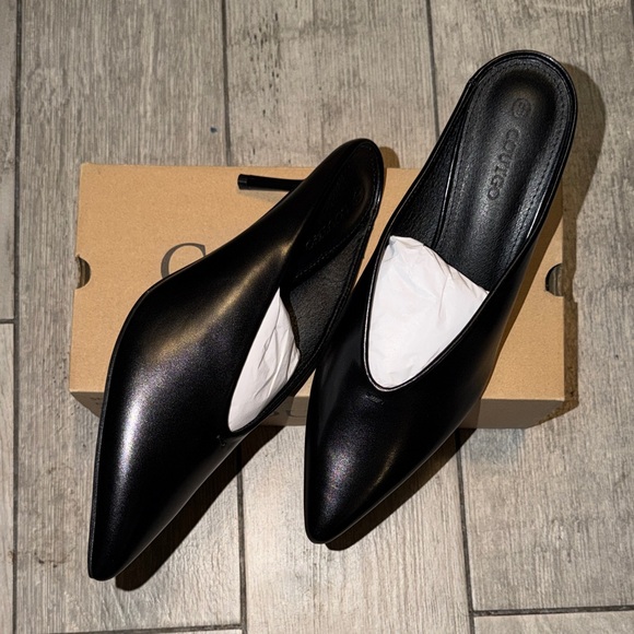 Black Women's Mules with kitten heel - Picture 6 of 7